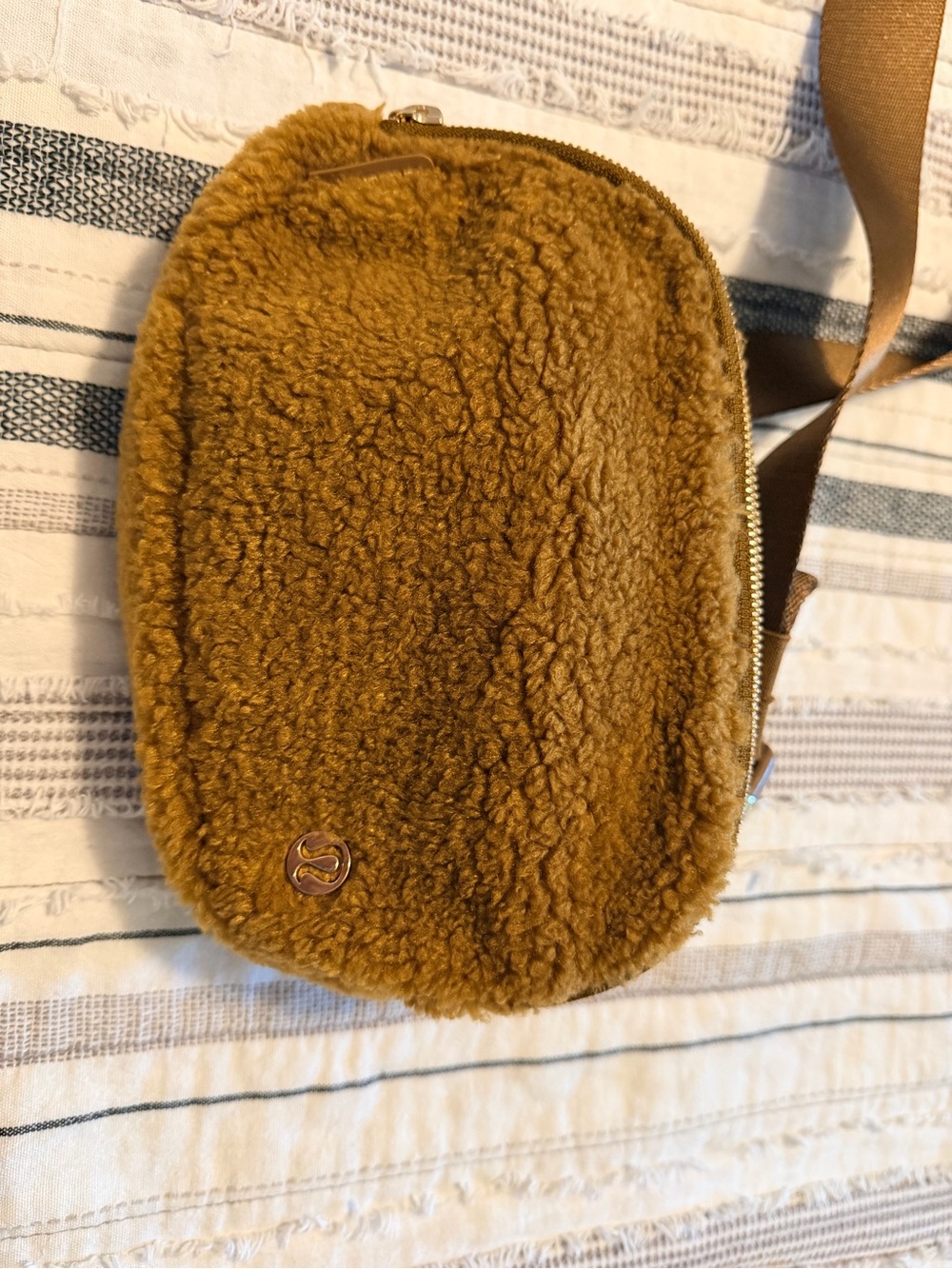 lululemon athletica Faux Shearling Crossbody Bag - Caramel